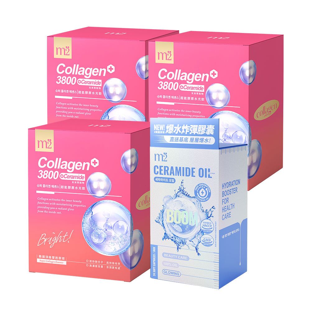 M2 Super Collagen 3800 + Ceramide Drink 8s x 3 Boxes + Ceramide