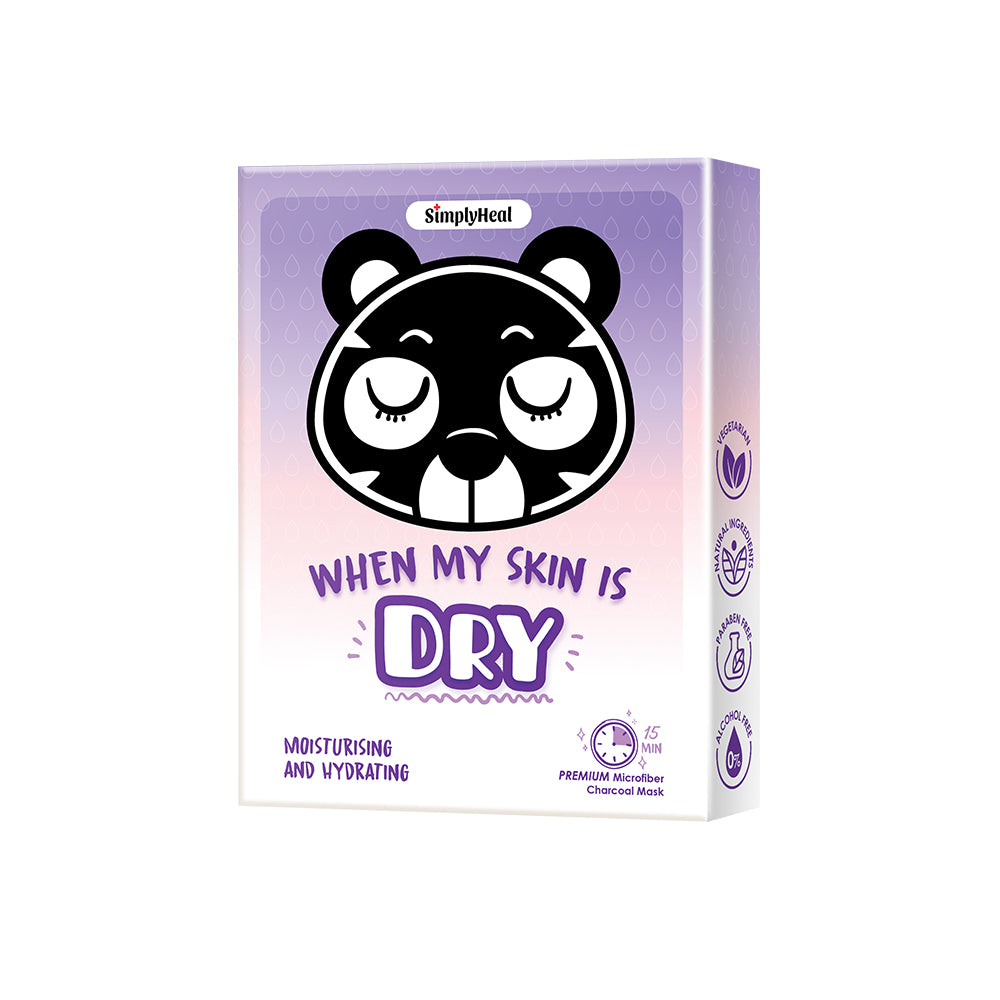 SimplyHeal When My Skin Is Dry Moisturising & Hydrating Premium Charcoal Mask 5s