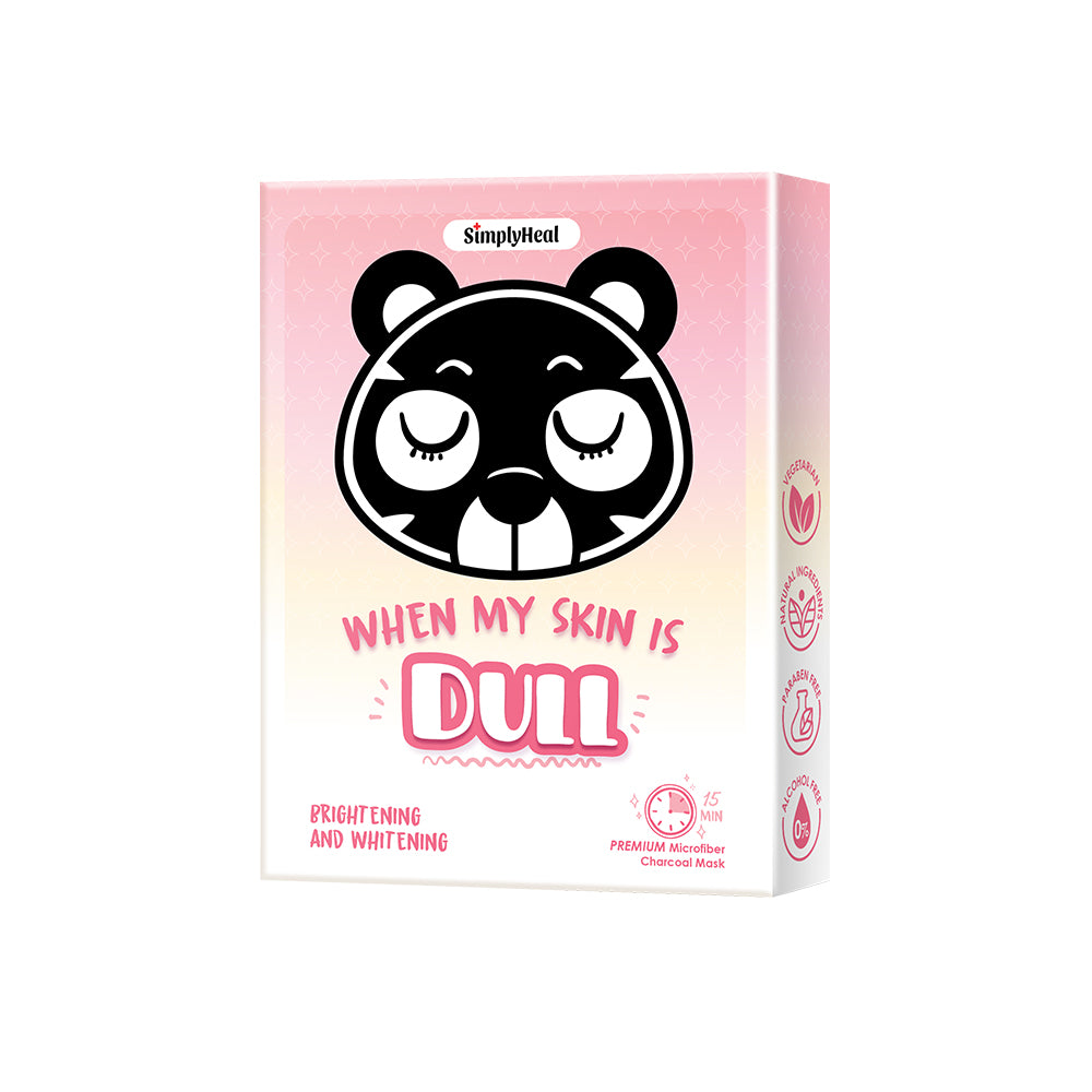 SimplyHeal When My Skin Is Dull Brightening & Whitening Premium Charcoal Mask 5s