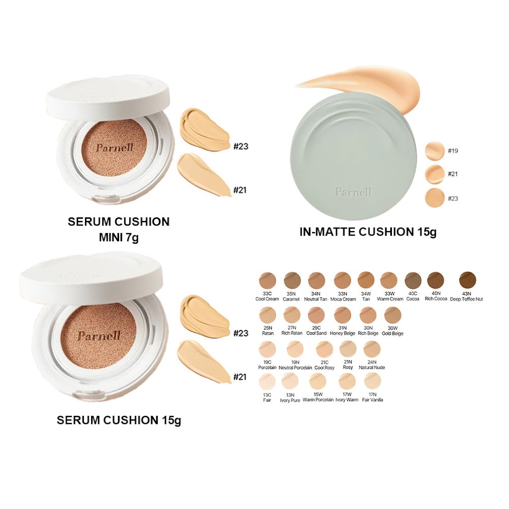 Parnell Cicamanu Serum Cushion 15g (27 shades) / In-Matte 15g (3