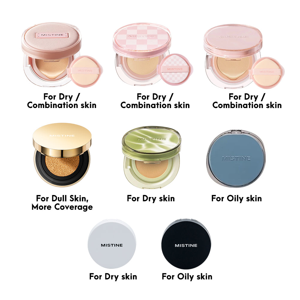 Mistine Air Cushion (Gold Velvet Fog/Glow or Velvet(Mini)/Soft Matte Essence(oily skin/dry skin/combination skin)）