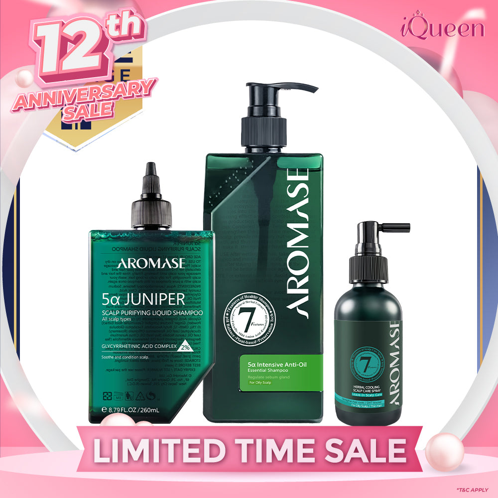 【Bundle of 3】AROMASE Oily Scalp 3-Step Set (Large)