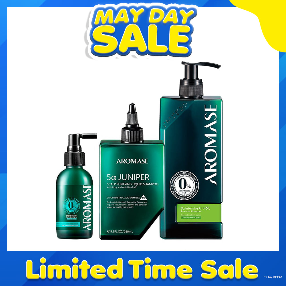 【Bundle of 3】AROMASE Oily Scalp 3-Step Set (Large)
