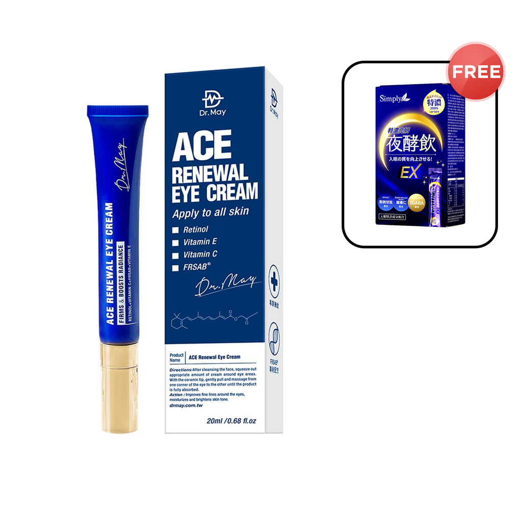 Dr May ACE Renewal Eye Cream 20ml + Free Simply Concentrated Brightening Night Enzyme Drink x 1 Box