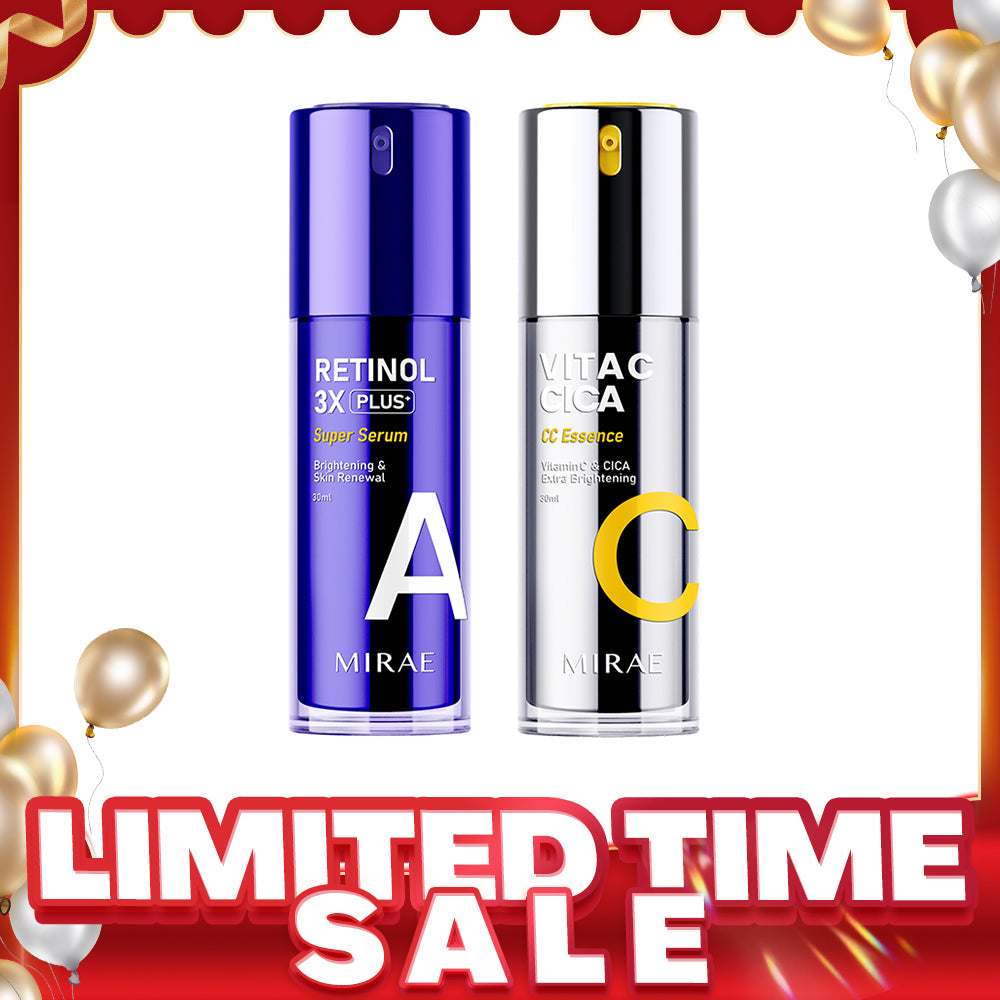 Mirae + Retinol 3X Plus + Super Serum 30ml + Vitamin C & CICA Extra Brightening Essence 30ml