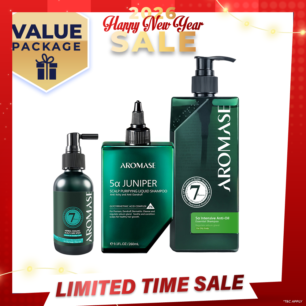 【Bundle of 3】AROMASE Oily Scalp 3-Step Set (Large)