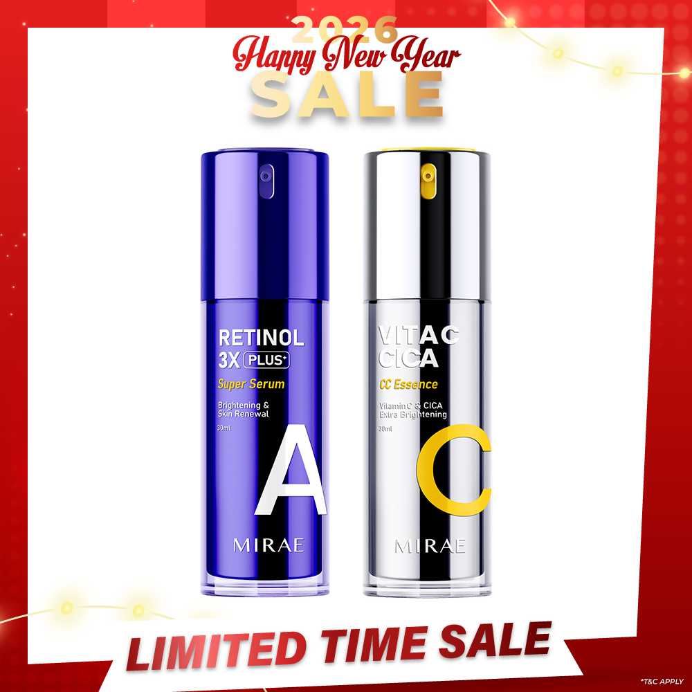 Mirae + Retinol 3X Plus + Super Serum 30ml + Vitamin C & CICA Extra Brightening Essence 30ml