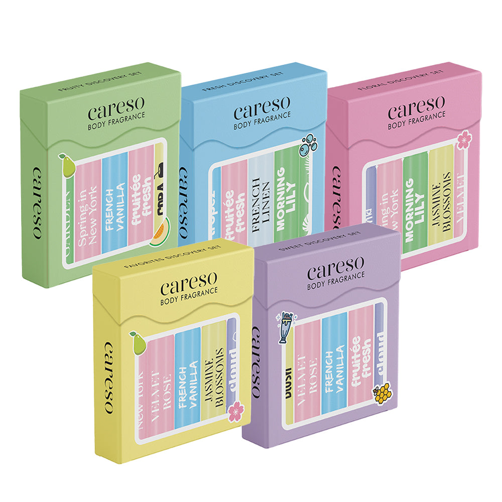 CARESO Body Fragrance Discovery Set 5ml x 5 vials | Body Mist | Halal Cert | Pocket Size