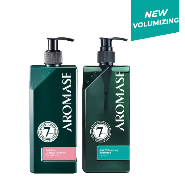 【Bundle of 2】Aromase Hair Volumizing Shampoo 400ml + Aromase Red Rose Damage Recovery Conditioner 400ml