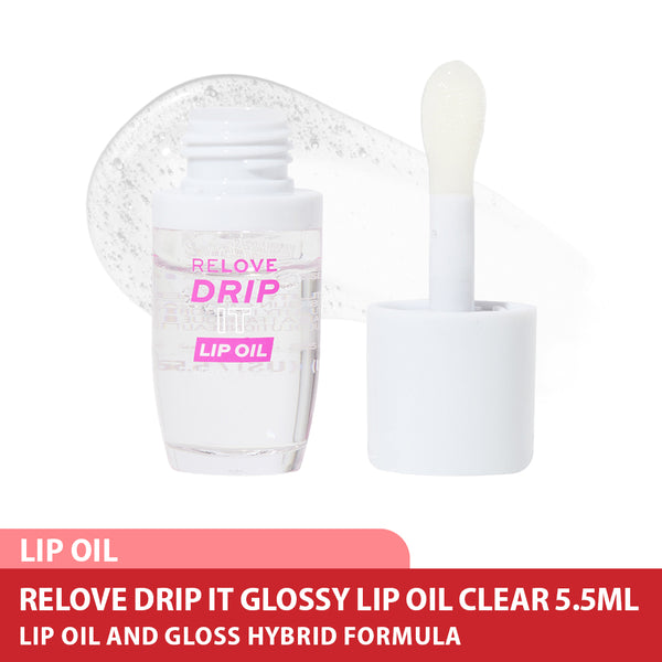 Relove Drip It Glossy Lip Oil 5.5ml ( Clear / Rose / Mauve / Cherry / Peach )