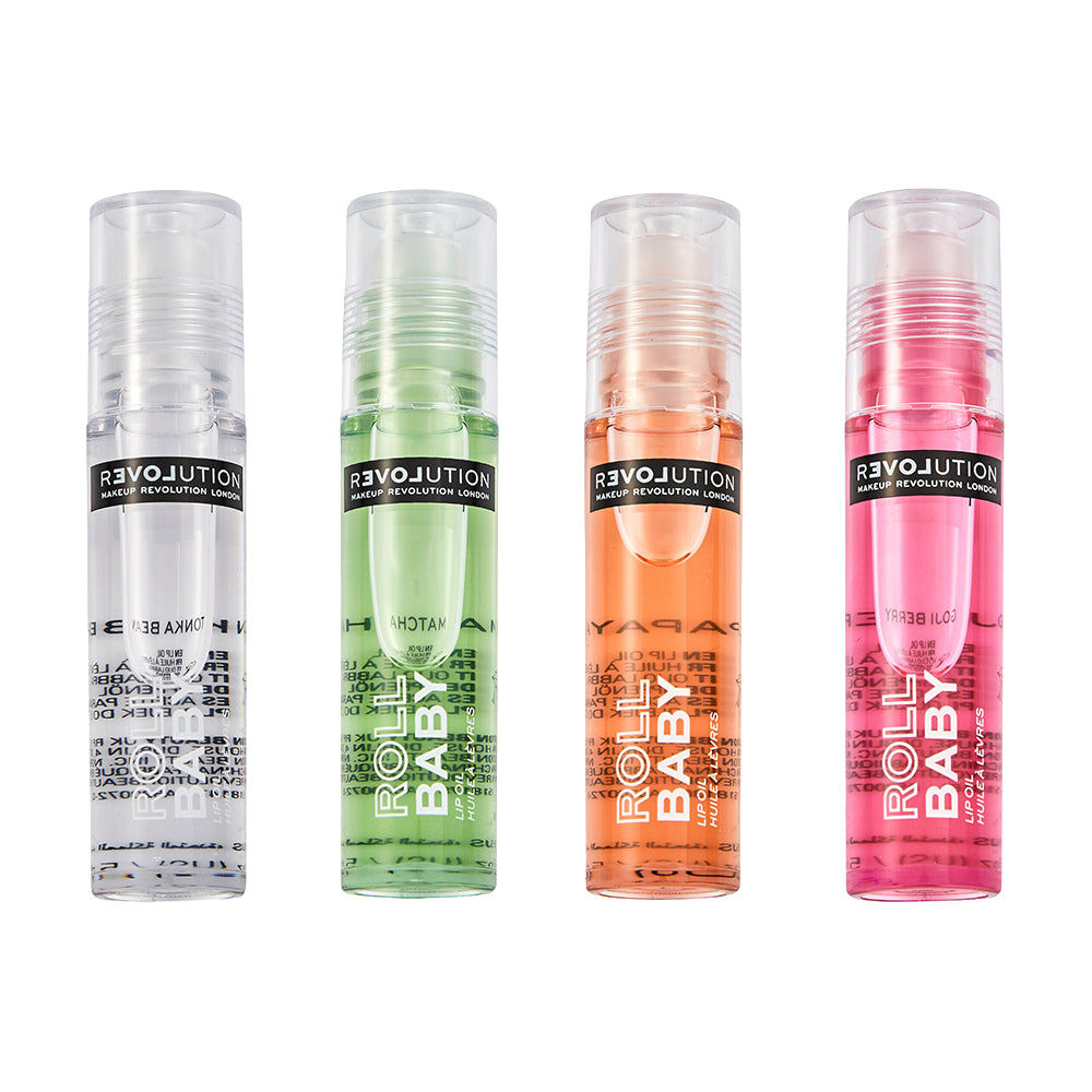 Revolution Relove Roll Baby Lip Oil 5ml ( Papaya / Tonka Bean / Goji Berry / Matcha )