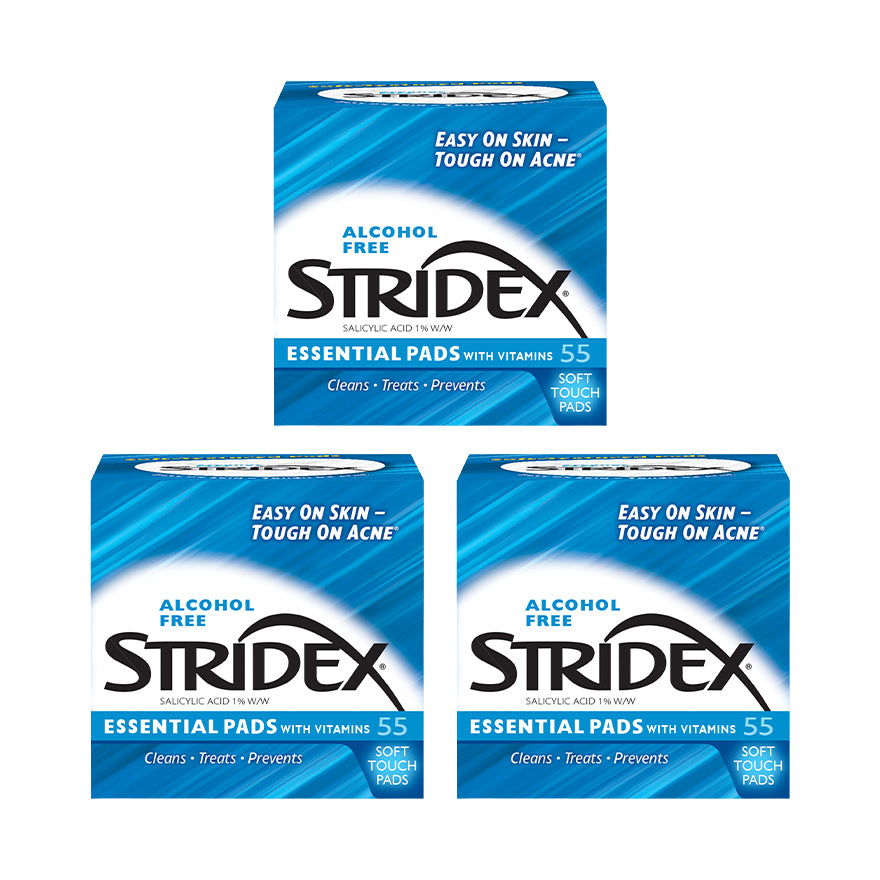 Stridex Essential Pads with Vitamins 55s x 3 Boxes