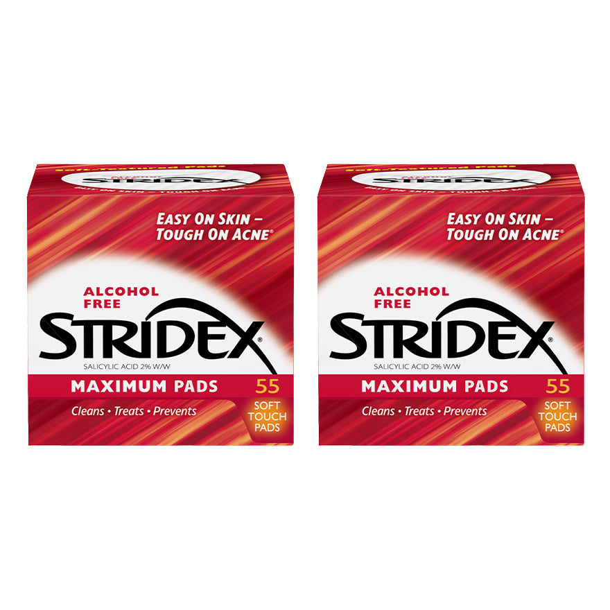 Stridex Acne Control Pads with Salicylic Acid (Maximum) 55s x 2 Boxes