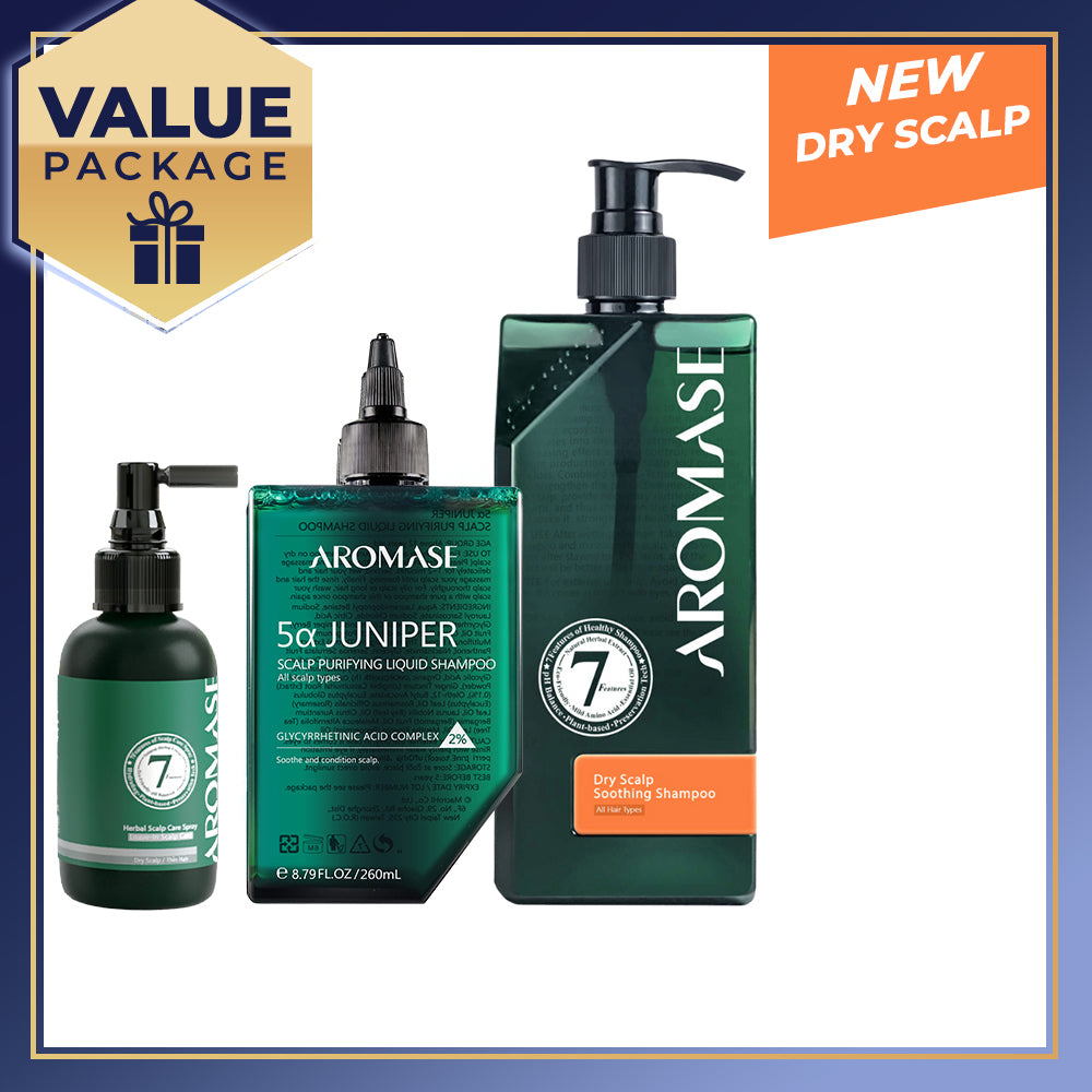 【Bundle of 3】AROMASE Dry & Flacky Scalp 3-Step Set (Large)