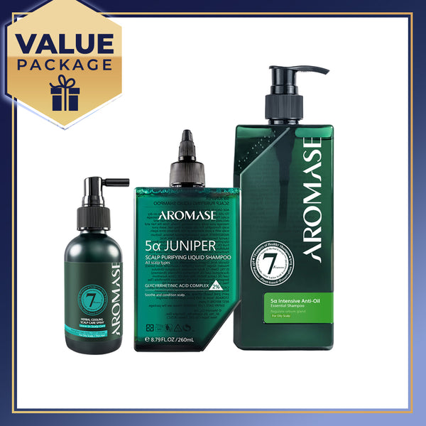 【Bundle of 3】AROMASE Oily Scalp 3-Step Set (Large)