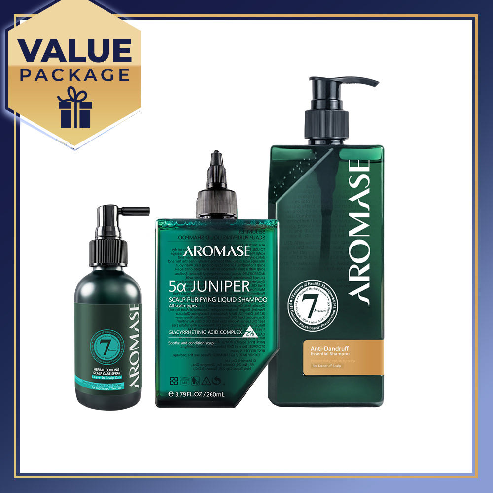 【Bundle of 3】AROMASE Dandruff 3-Step Set (Large)