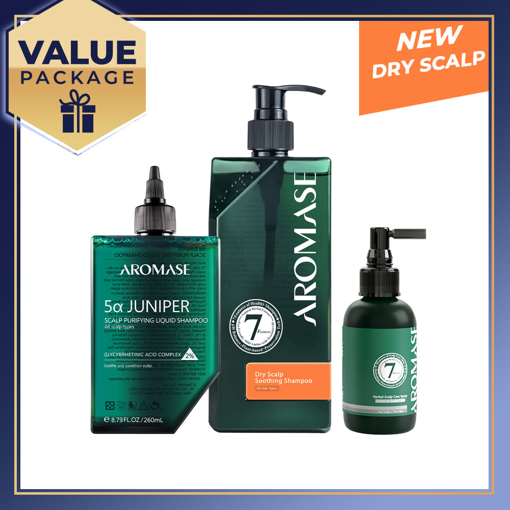 【Bundle of 3】AROMASE Dry & Flacky Scalp 3-Step Set (Large)