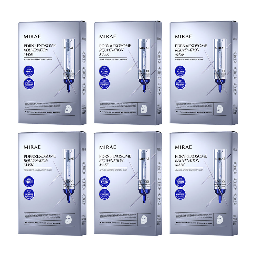 Mirae PDRN x Exosome Rejuvenation Mask 3s | Anti-Aging Repair | 30ml Essence | Firm & Glow Skin x6