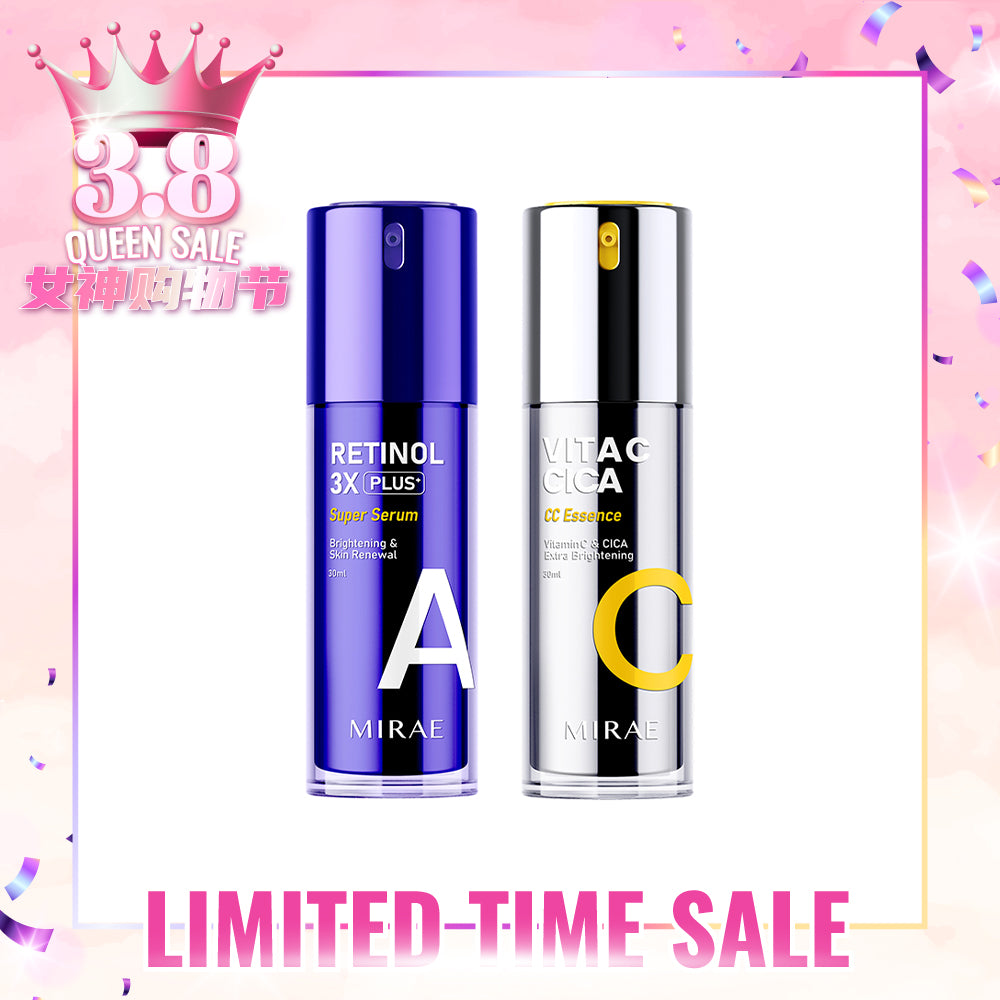 Mirae + Retinol 3X Plus + Super Serum 30ml + Vitamin C & CICA Extra Brightening Essence 30ml