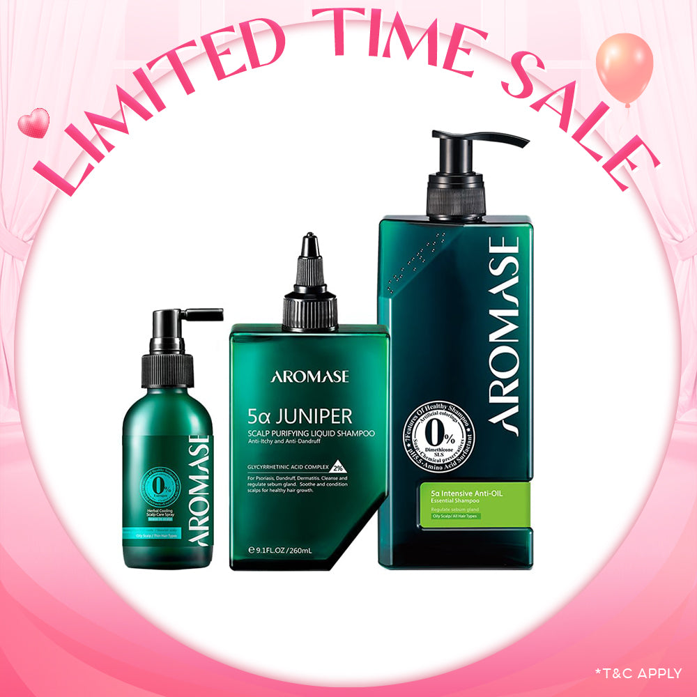 【Bundle of 3】AROMASE Oily Scalp 3-Step Set (Large)