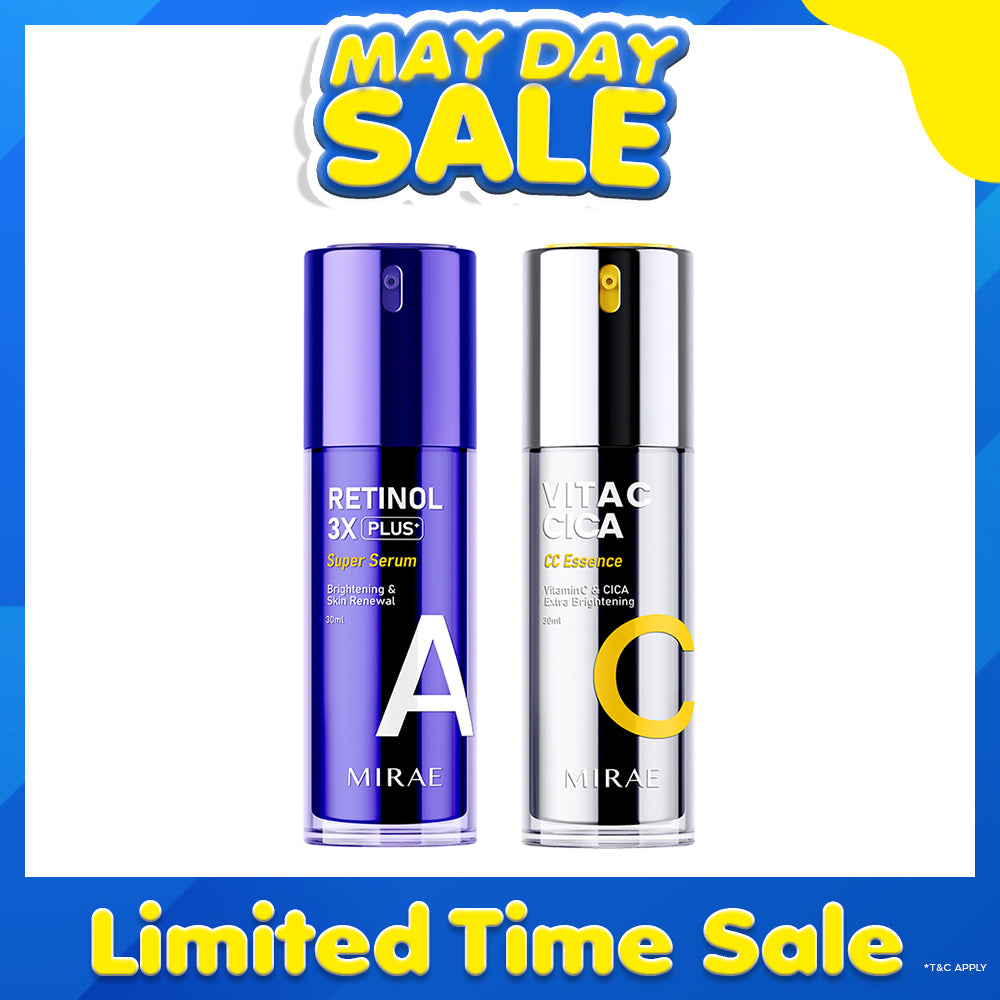 Mirae + Retinol 3X Plus + Super Serum 30ml + Vitamin C & CICA Extra Brightening Essence 30ml
