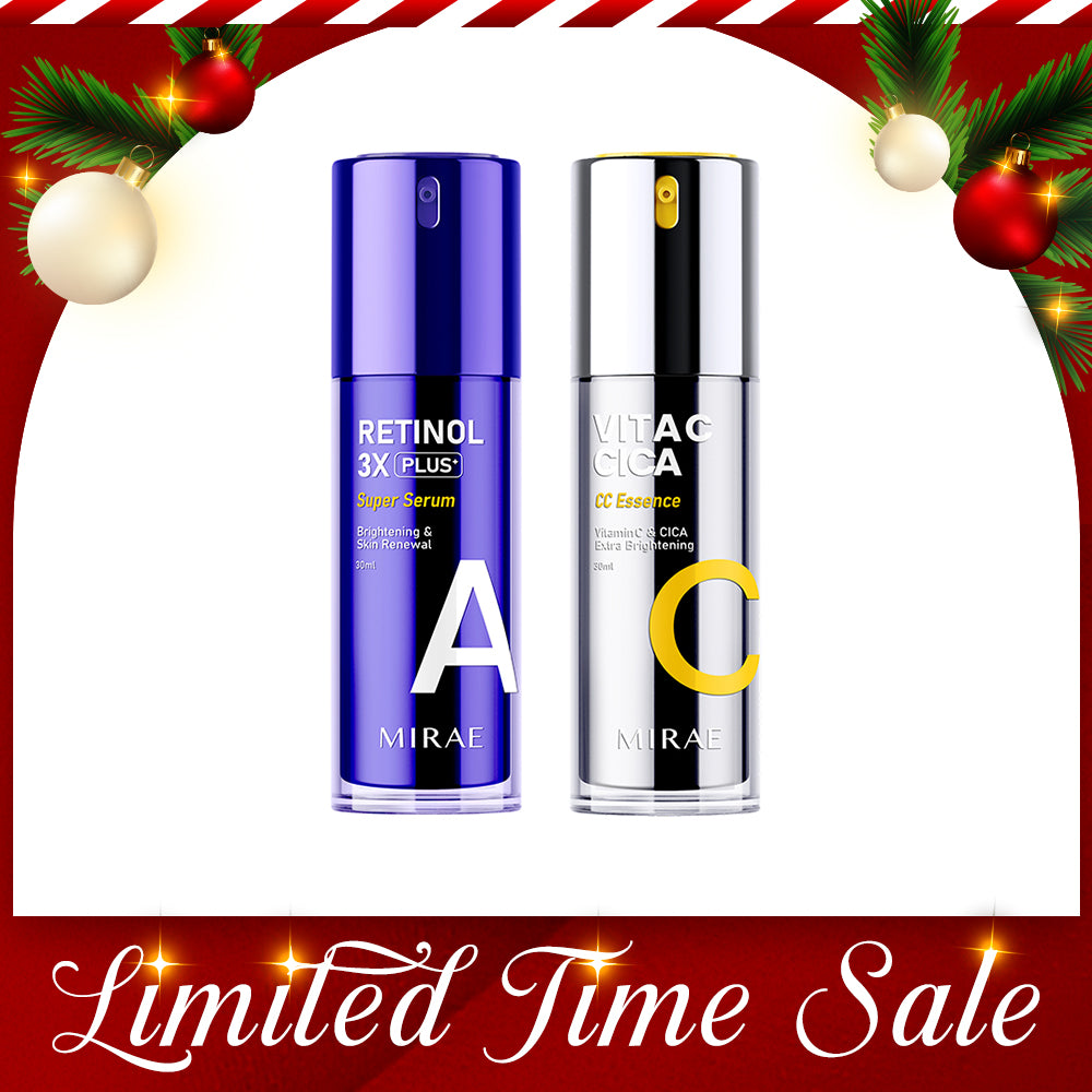 Mirae + Retinol 3X Plus + Super Serum 30ml + Vitamin C & CICA Extra Brightening Essence 30ml