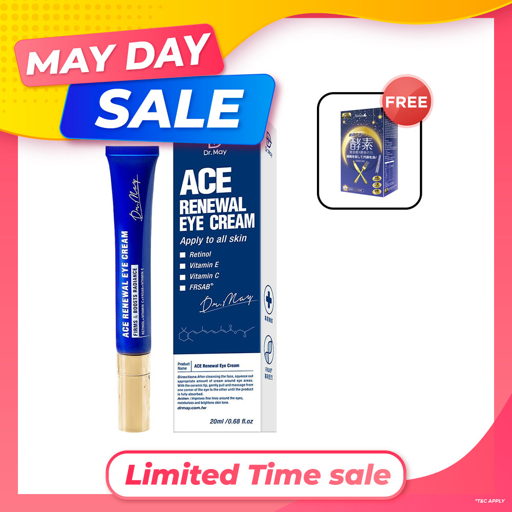 Dr May ACE Renewal Eye Cream 20ml FREE Simply Night Metabolism Enzyme Tablet 30s