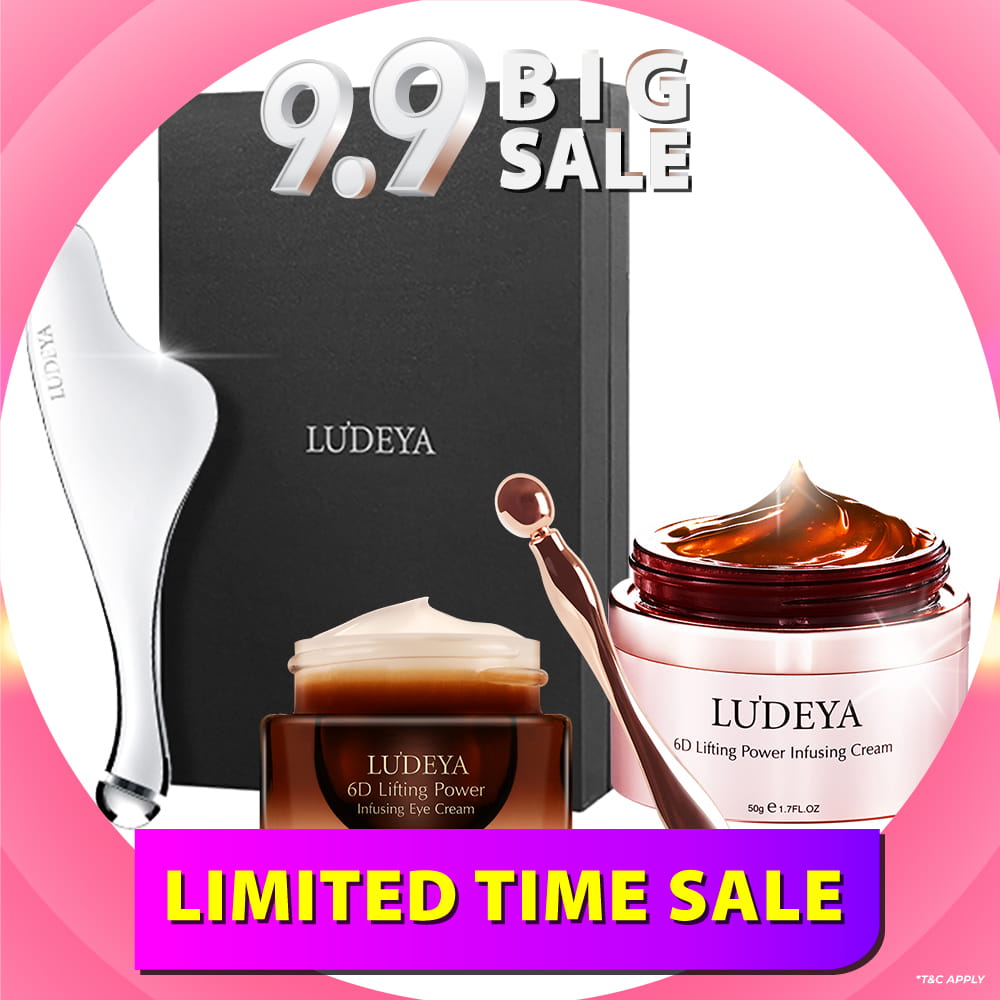 Ludeya 6D Lifting Power Infusing Eye Cream 15ml +Micro Current Firming And Lifting Beauty Instrument + 6D Lifting Power Infusing Cream 50g