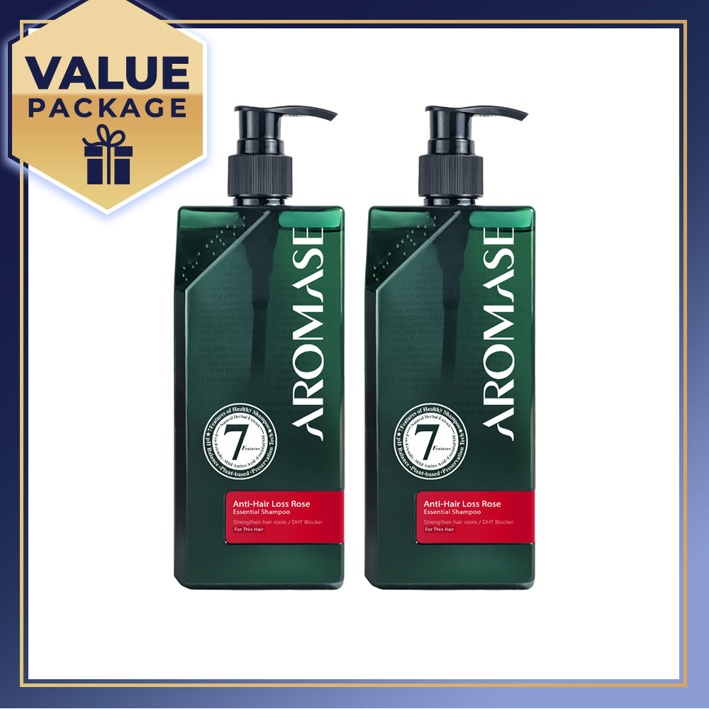 【Bundle of 2】AROMASE Anti-Hair Loss Rose Essential Shampoo 400ml x 2