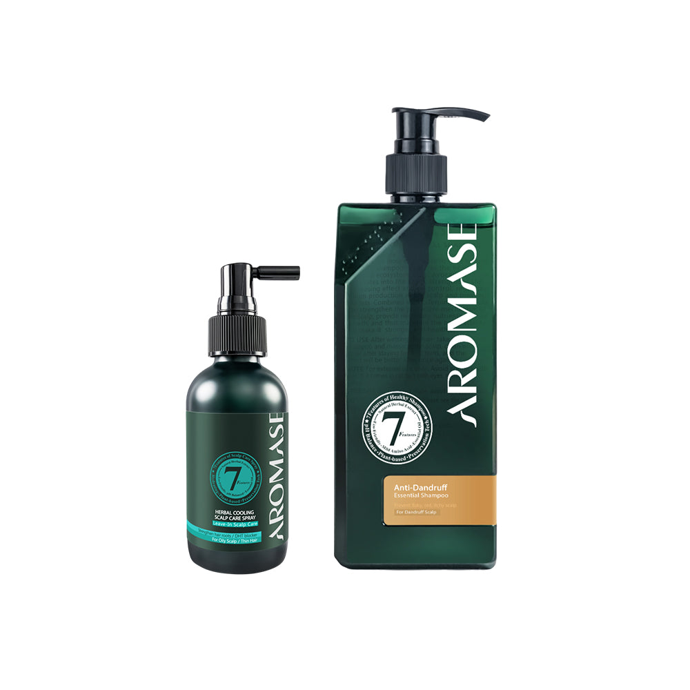 【Bundle of 2】Aromase dandruff & acne 400ml + Aromase Herbal Cooling Scalp Care Spray 115ml