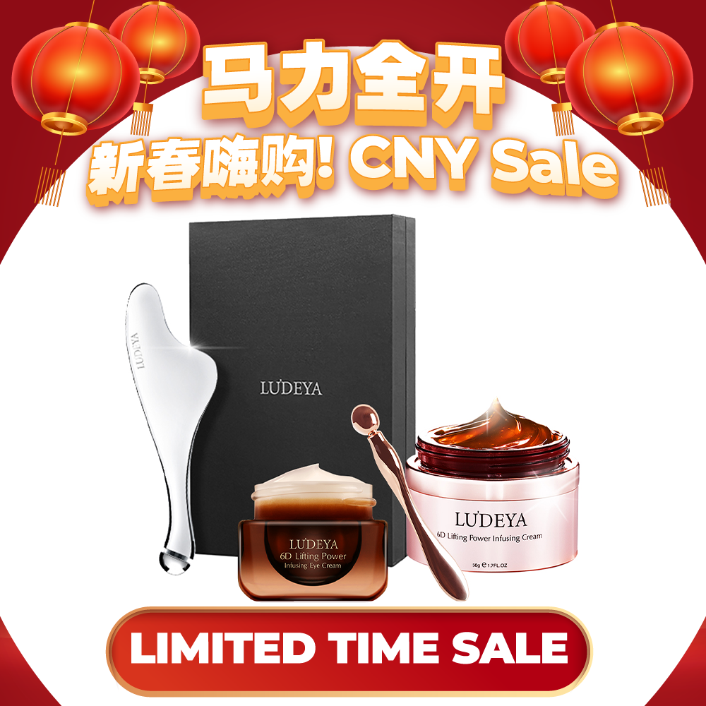 Ludeya 6D Lifting Power Infusing Eye Cream 15ml +Micro Current Firming And Lifting Beauty Instrument + 6D Lifting Power Infusing Cream 50g