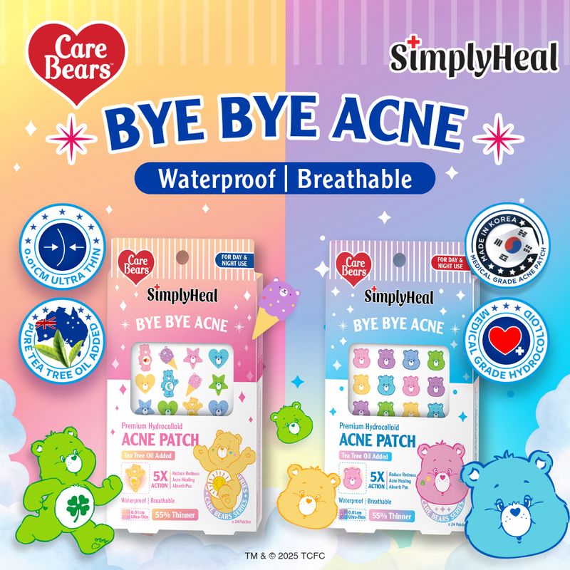 Simplyheal Day & Night Premium Hydrocolloid Acne Patch (Care Bears Puffi Wish / Care Bears Shiny Hug)