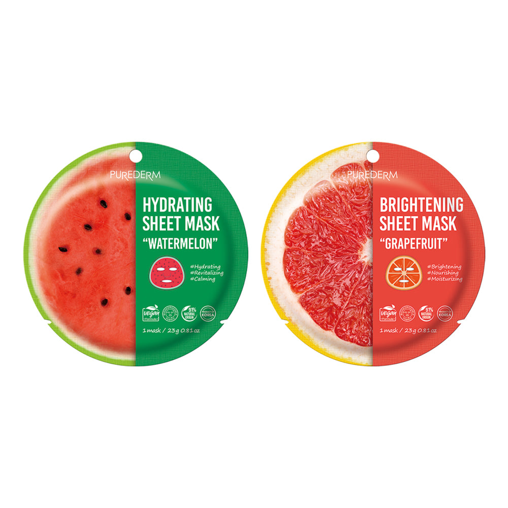 Purederm Sheet Mask 1s (Grapefruit / Watermelon)