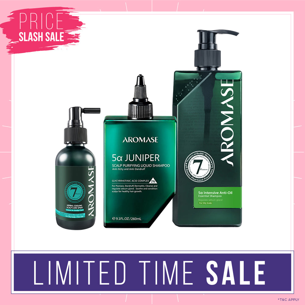 【Bundle of 3】AROMASE Oily Scalp 3-Step Set (Large)