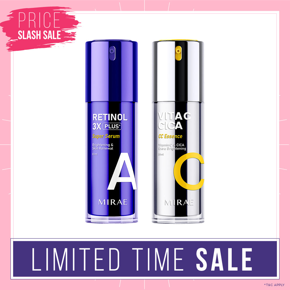 Mirae + Retinol 3X Plus + Super Serum 30ml + Vitamin C & CICA Extra Brightening Essence 30ml