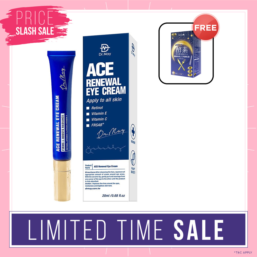 Dr May ACE Renewal Eye Cream 20ml FREE Simply Night Metabolism Enzyme Tablet 30s