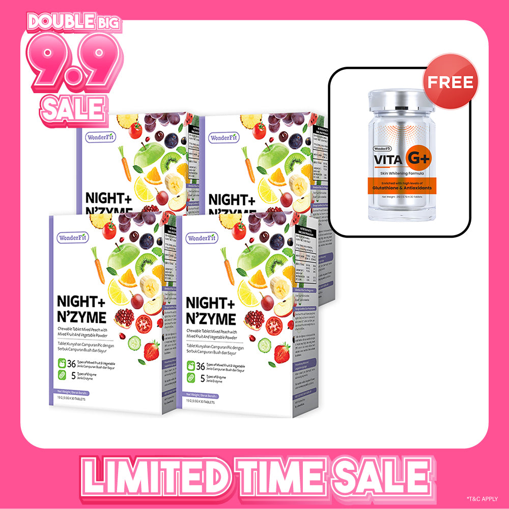 【Bundle Of 4】Wonderfit Night + Nzyme 30s x 4 Boxes + Free Wonderfit Vita G+ 30s x 1