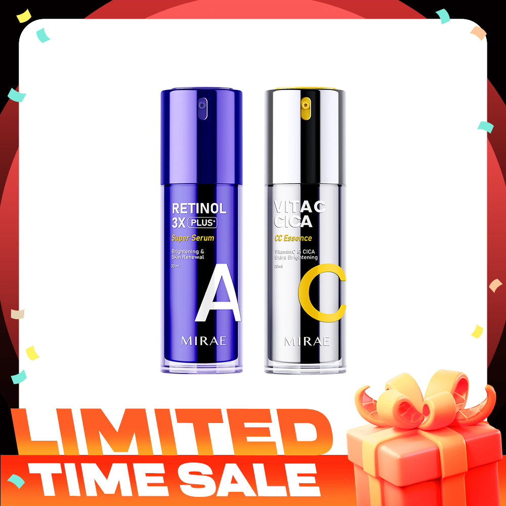 Mirae + Retinol 3X Plus + Super Serum 30ml + Vitamin C & CICA Extra Brightening Essence 30ml