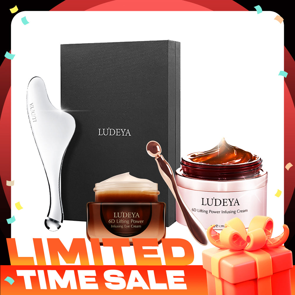 Ludeya 6D Lifting Power Infusing Eye Cream 15ml +Micro Current Firming And Lifting Beauty Instrument + 6D Lifting Power Infusing Cream 50g