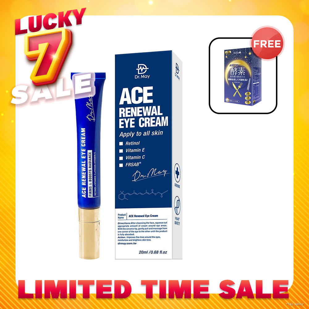 Dr May ACE Renewal Eye Cream 20ml FREE Simply Night Metabolism Enzyme Tablet 30s