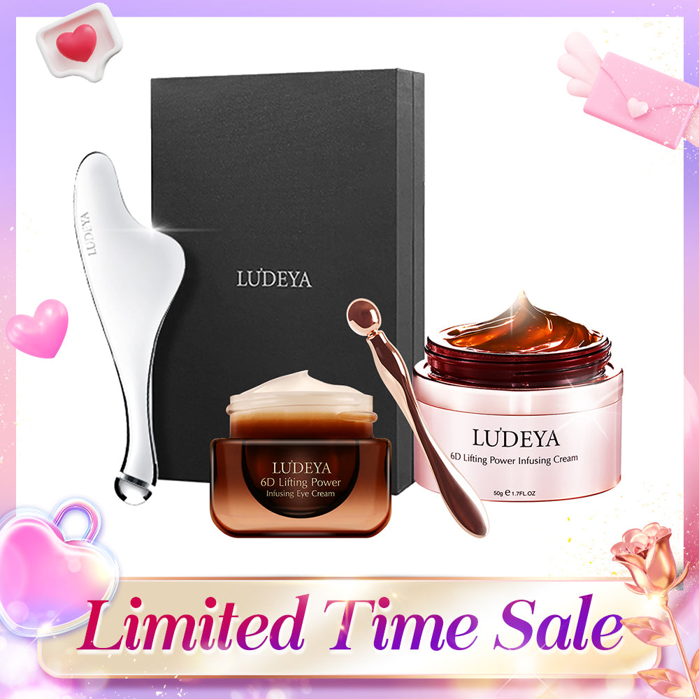 Ludeya 6D Lifting Power Infusing Eye Cream 15ml +Micro Current Firming And Lifting Beauty Instrument + 6D Lifting Power Infusing Cream 50g