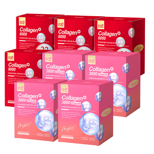 【Bundle of 8】M2 22Lab Super Collagen Drink 8s x 4 Boxes + M2 Super Collagen 3800 + Ceramide Drink 8s x 4 Boxes