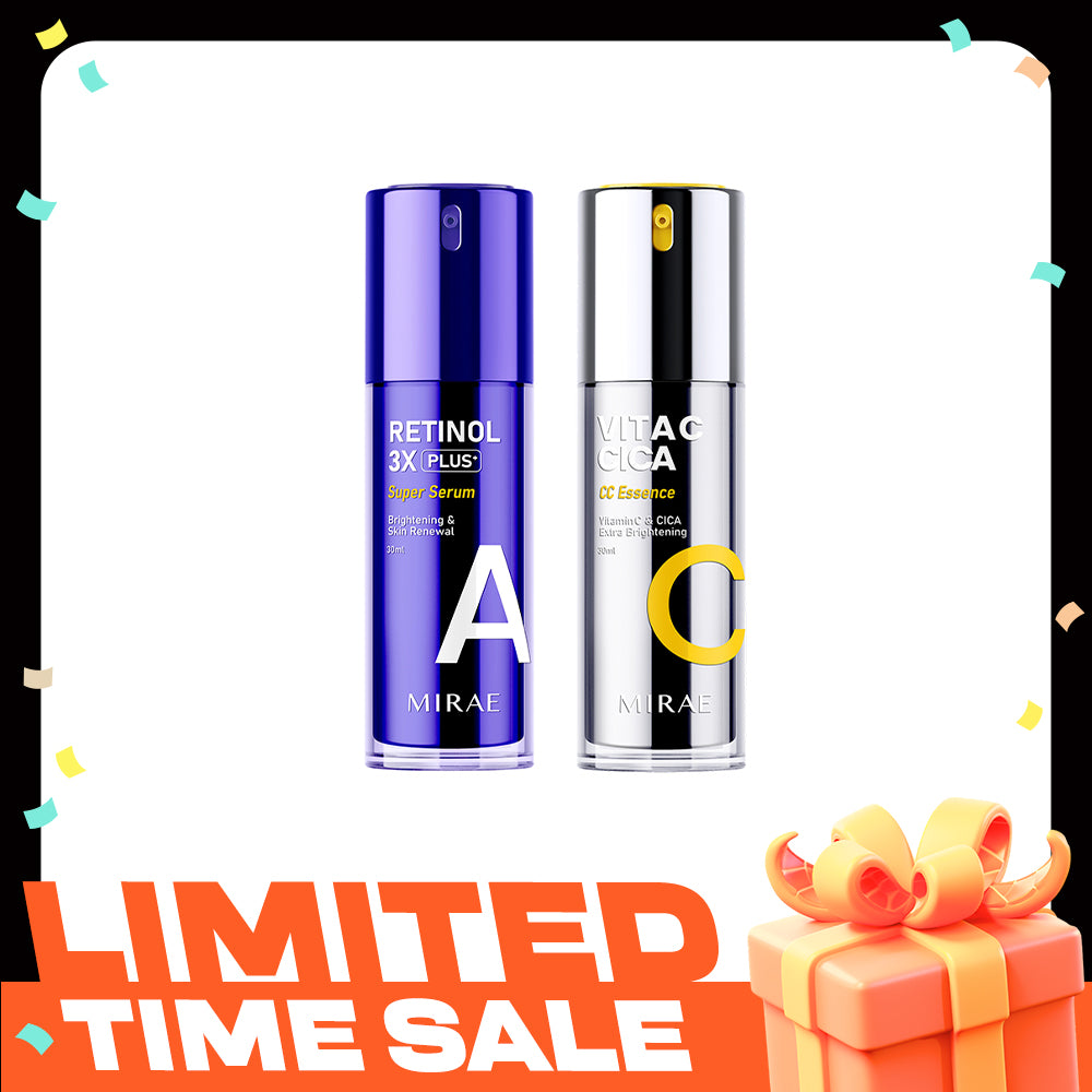 Mirae + Retinol 3X Plus + Super Serum 30ml + Vitamin C & CICA Extra Brightening Essence 30ml