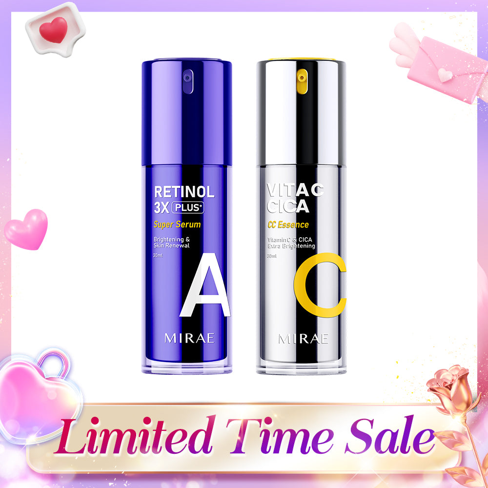 Mirae + Retinol 3X Plus + Super Serum 30ml + Vitamin C & CICA Extra Brightening Essence 30ml