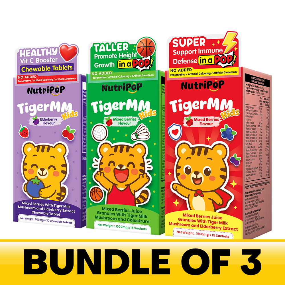 NutriPOP TigerMM Kids Red in a POP 15s + Green in a POP 15s + Purple in a Chew 30s