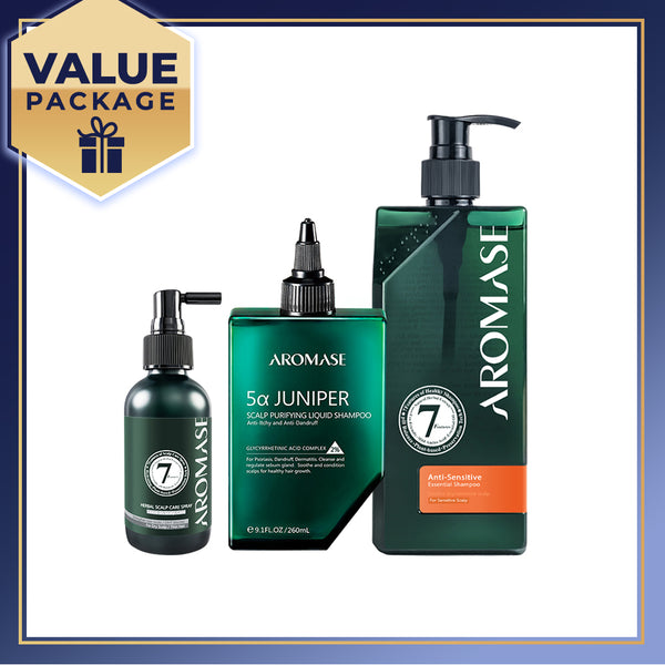 Aromase Oily Scalp/ Hair Loss / Dandruff/ Scalp Acne /Dry Scalp Hair Tonic 3-Step Large Set 【Set of 3 Large】