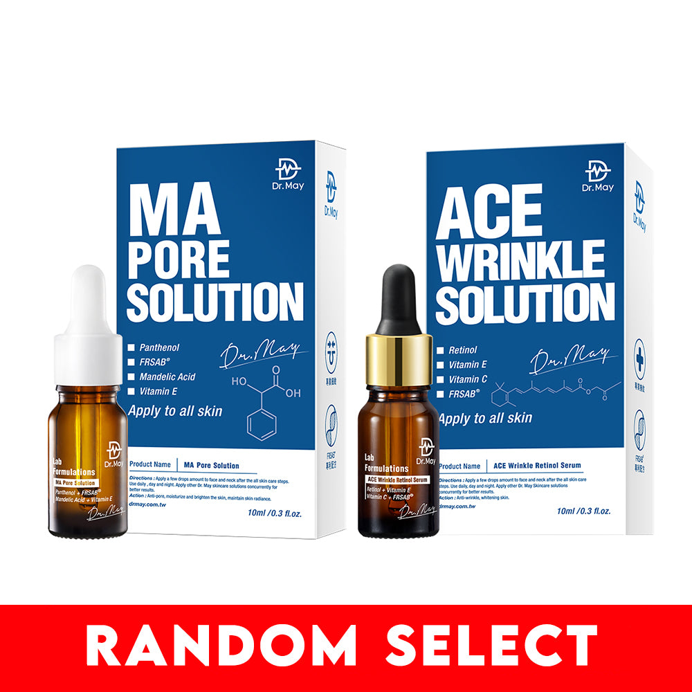 【Gift】Dr May Ace Wrinkle Retinol Serum 10ml / Dr May MA Pore Solution 10ml (Random Select)