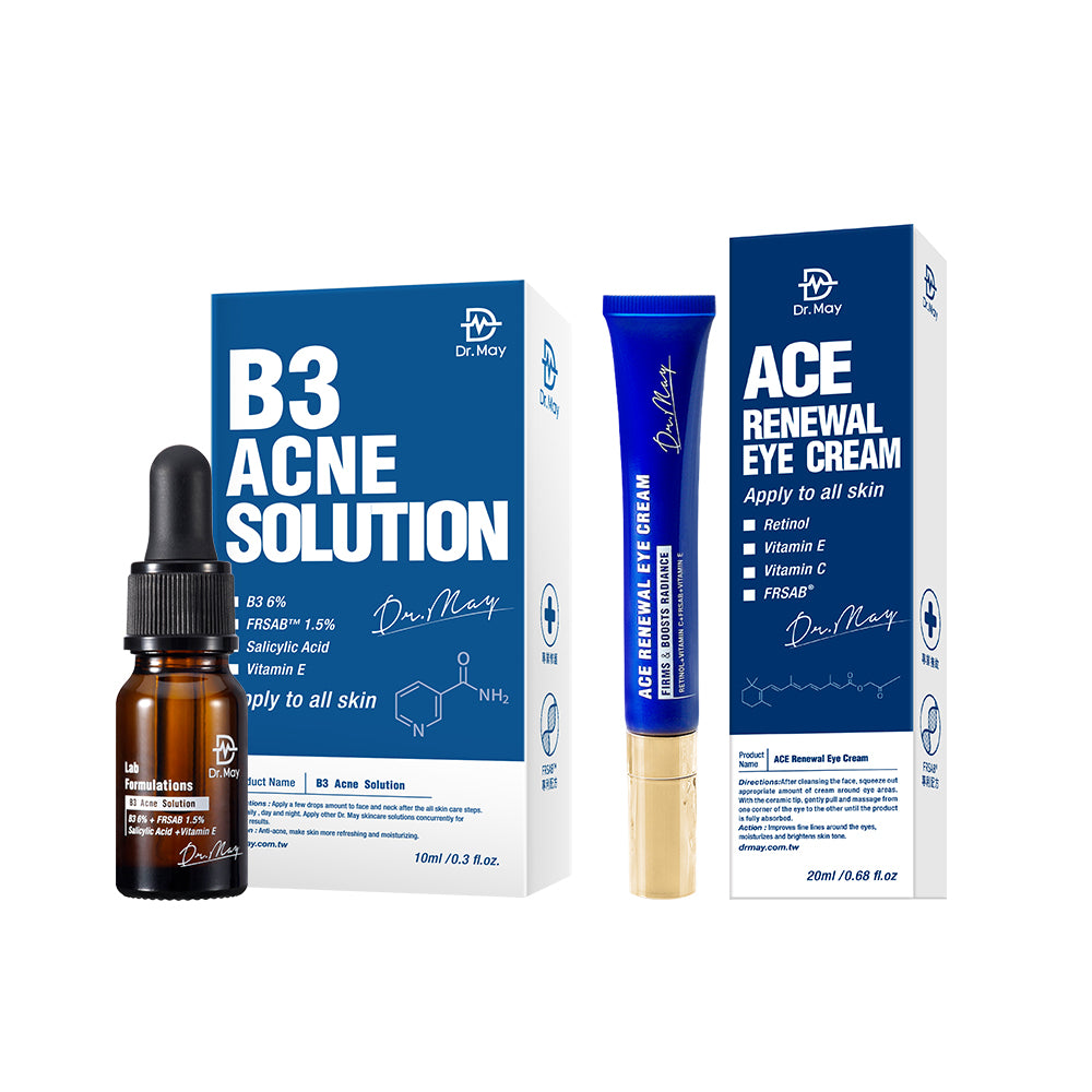 Dr May Ace Renewal Eye Cream 20ml +  B3 Acne Solution Serum 10ml