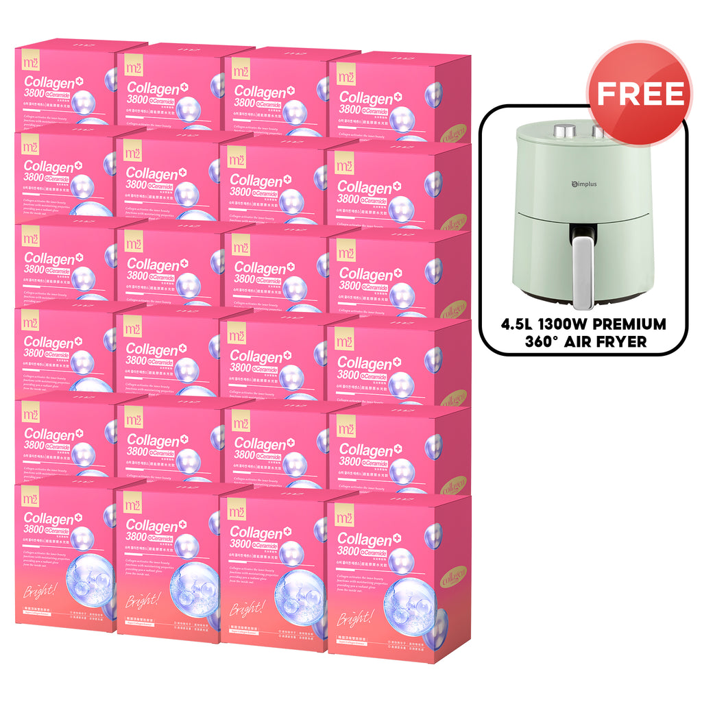 M2 Super Collagen 3800 + Ceramide Drink 8s x 24 Boxes + FREE 4.5L 1300W Premium 360° Air Fryer