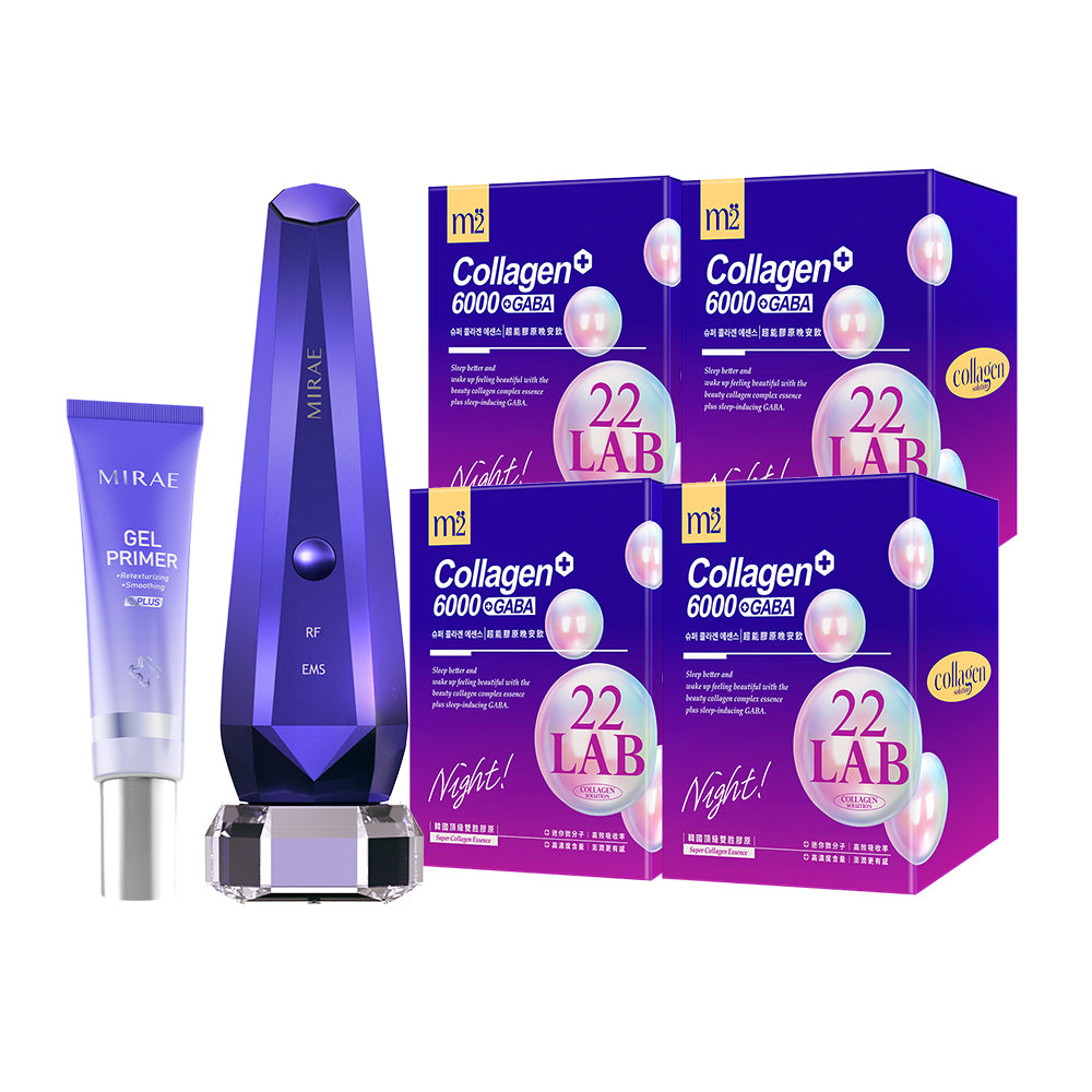 M2 22 Lab Super Collagen Night Drink + GABA 8s x 4 Boxes + Mirae Thermal Beauty Device Pro + Gel Primer 30ml